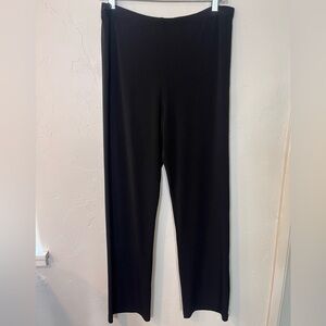 Vintage Joseph Ribkoff Classic Black Silk Wide Leg Flowy Travel Pants Women’s 12